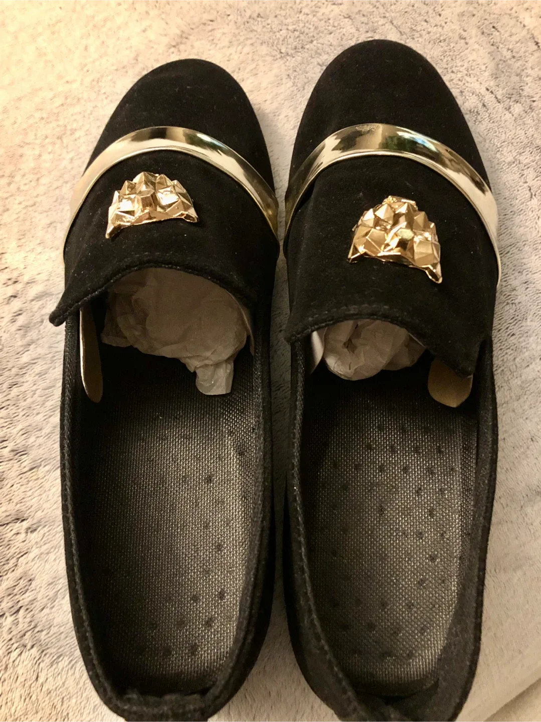 Black Loafers with Gold Accent - Size 42 image indicator(4)