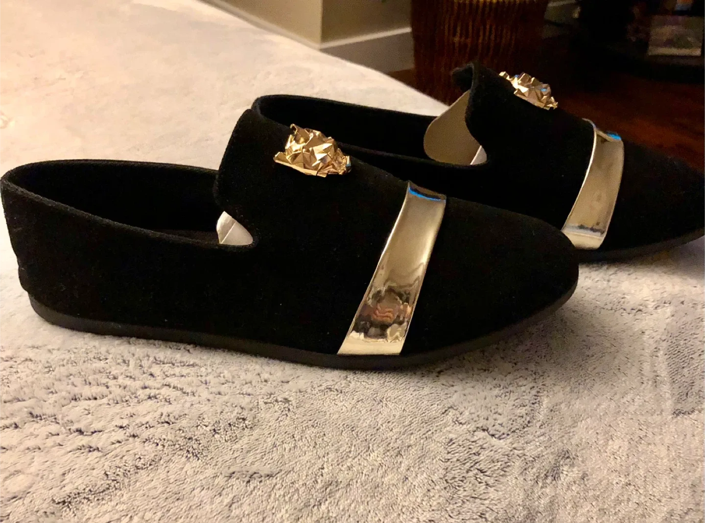 Black Loafers with Gold Accent - Size 42 image indicator(9)