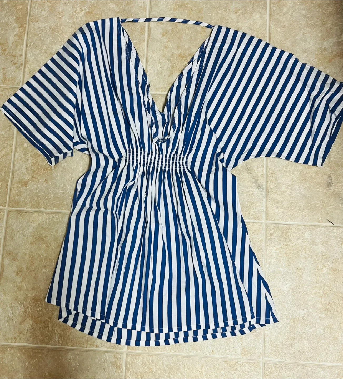 Onia Blue & White Striped Cover-Up, Size XS/S
