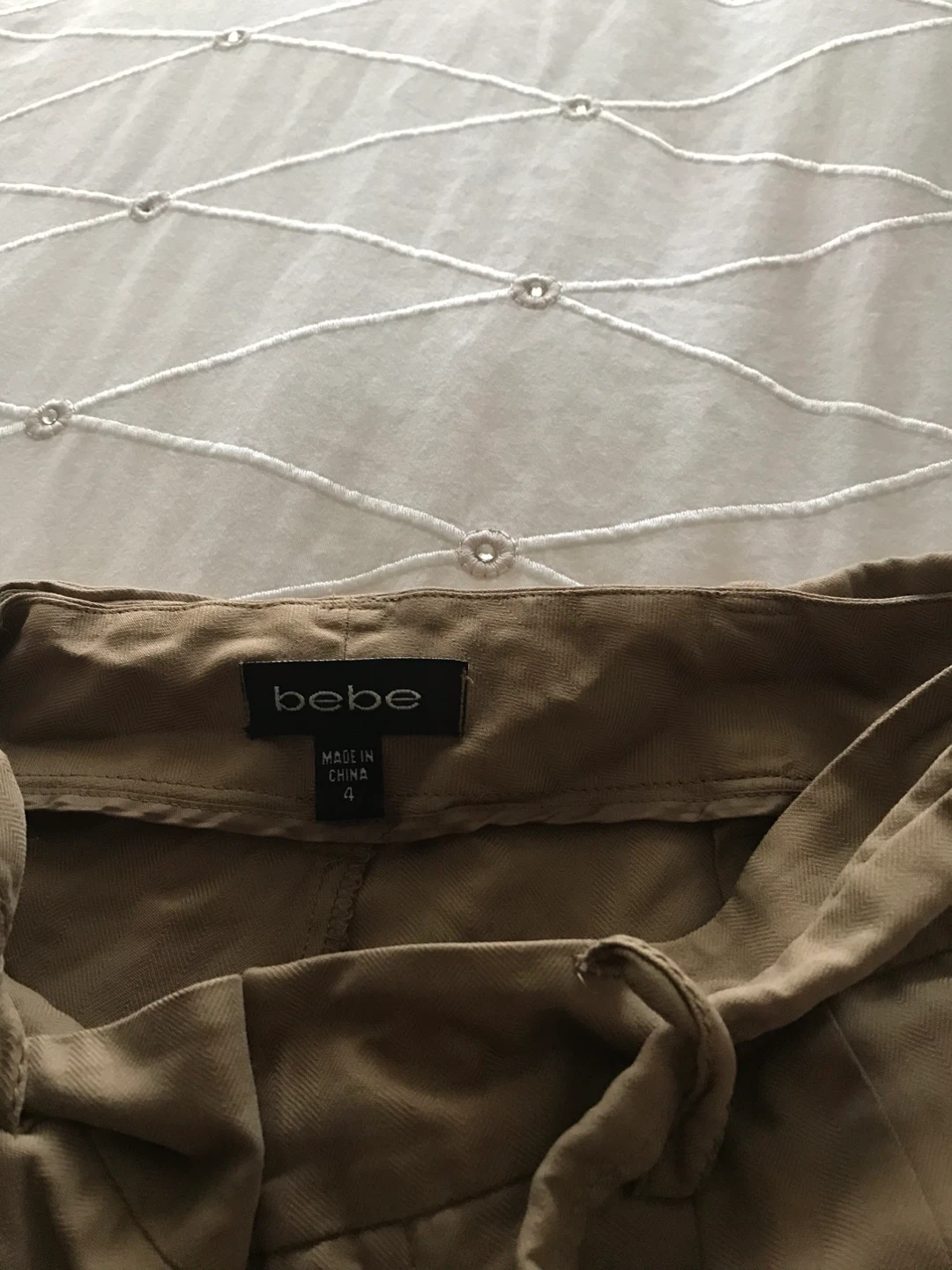 Bebe Beige Pants - Size 4 - photo 2