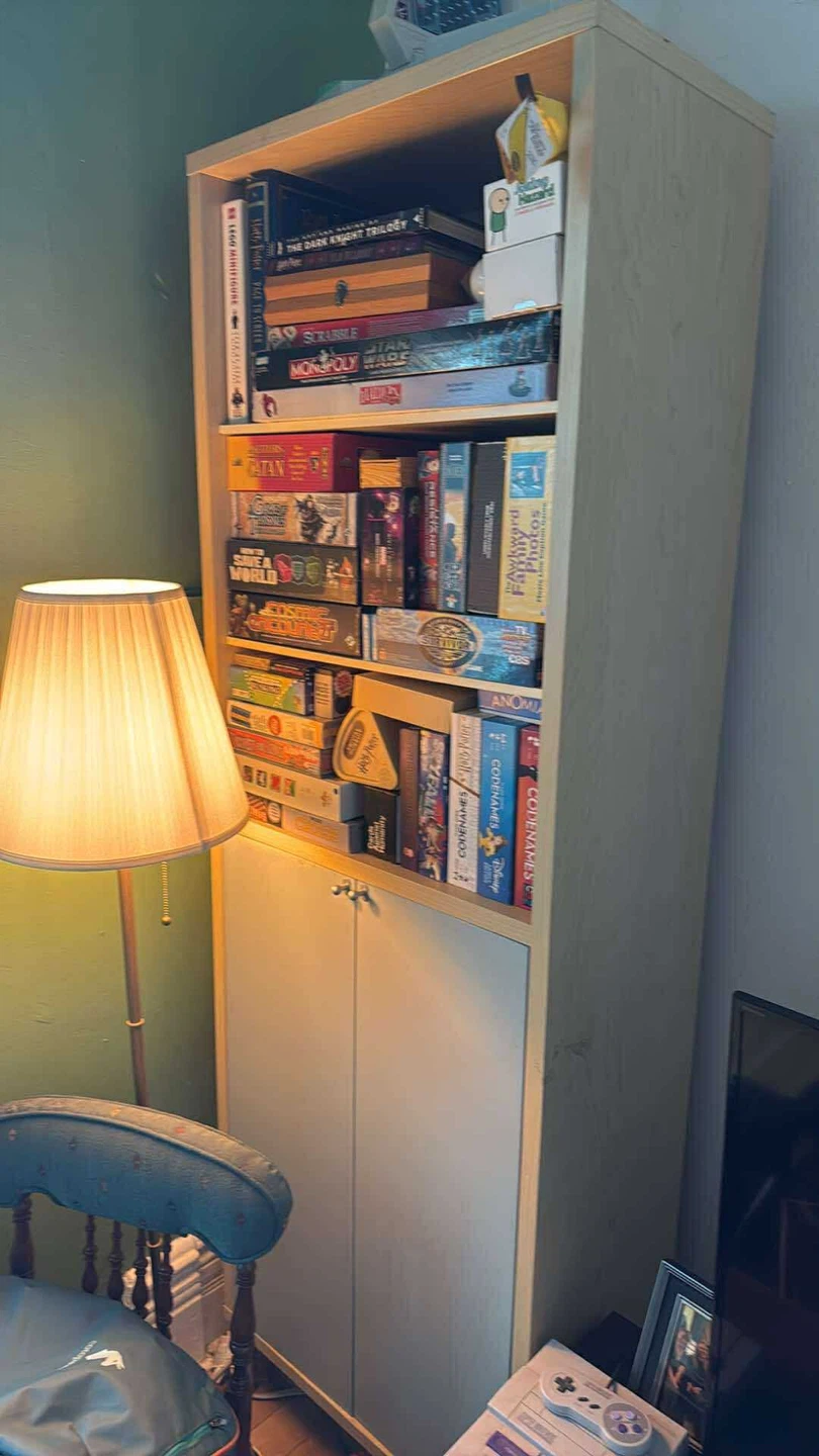 Two Tall Bookcases with Cabinet & Drawers - photo 4