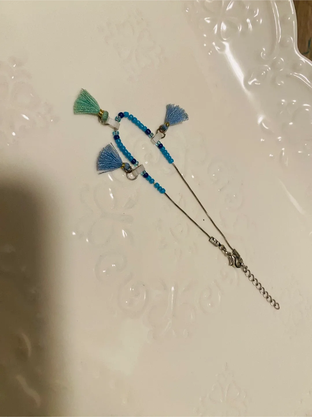 New Beaded Tassel Bracelet - Blue image indicator(3)