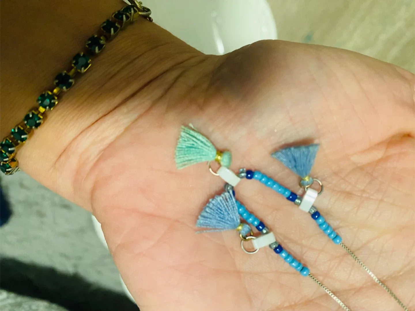 New Beaded Tassel Bracelet - Blue image indicator(2)