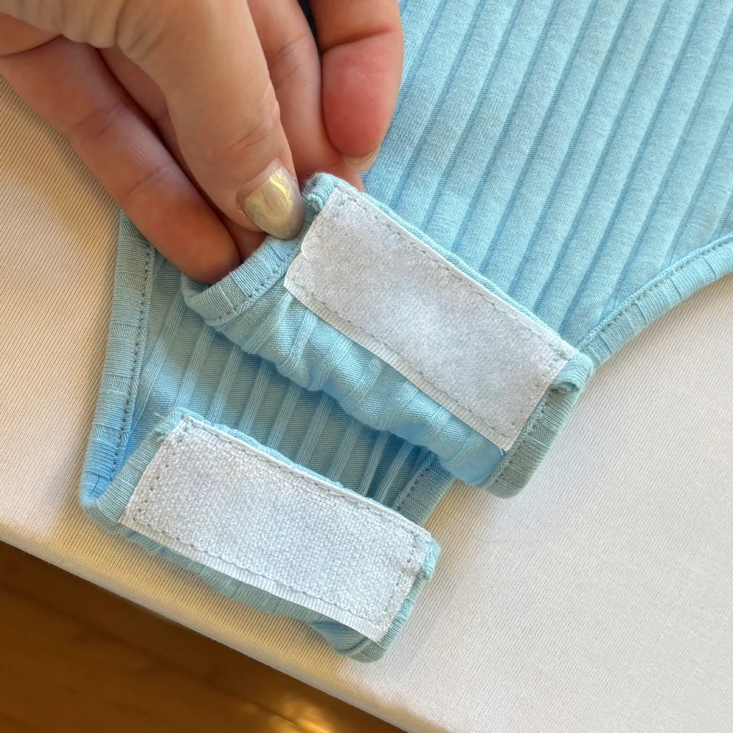 Zaful Light Blue Ribbed Racerback Cami Bodysuit Womens Size XL image indicator(6)