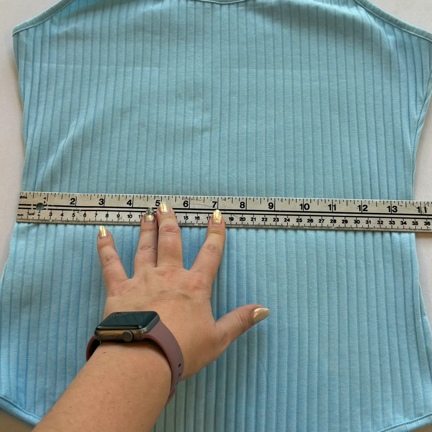 Zaful Light Blue Ribbed Racerback Cami Bodysuit Womens Size XL image indicator(8)