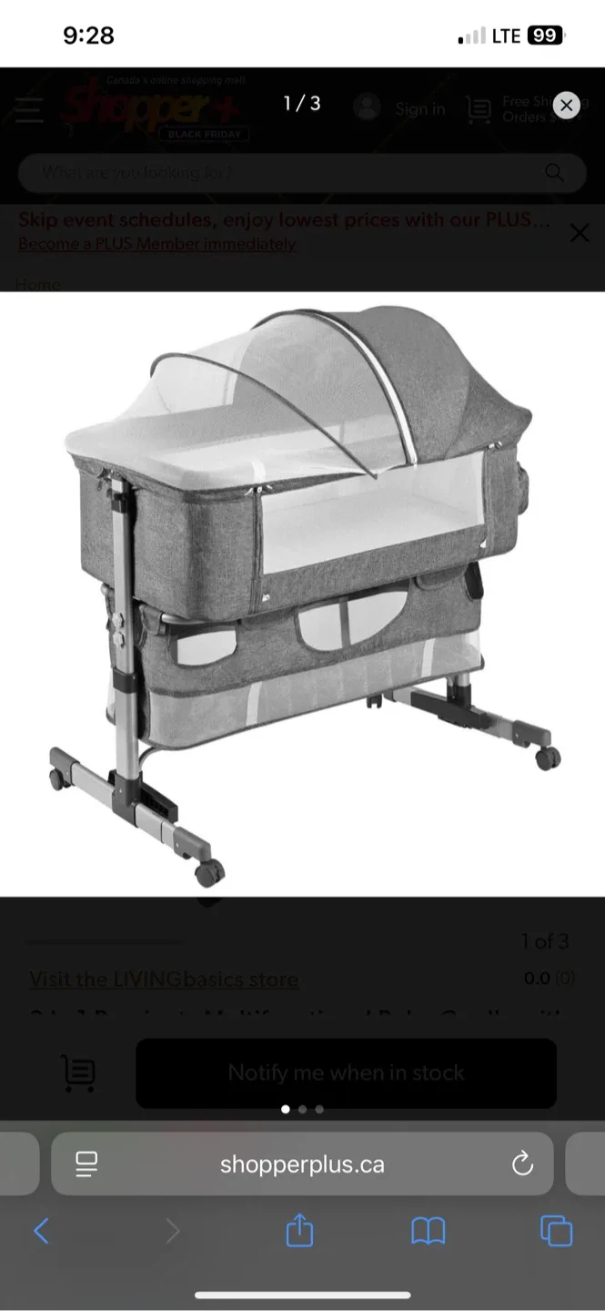 LIVINGbasics Bedside Bassinet