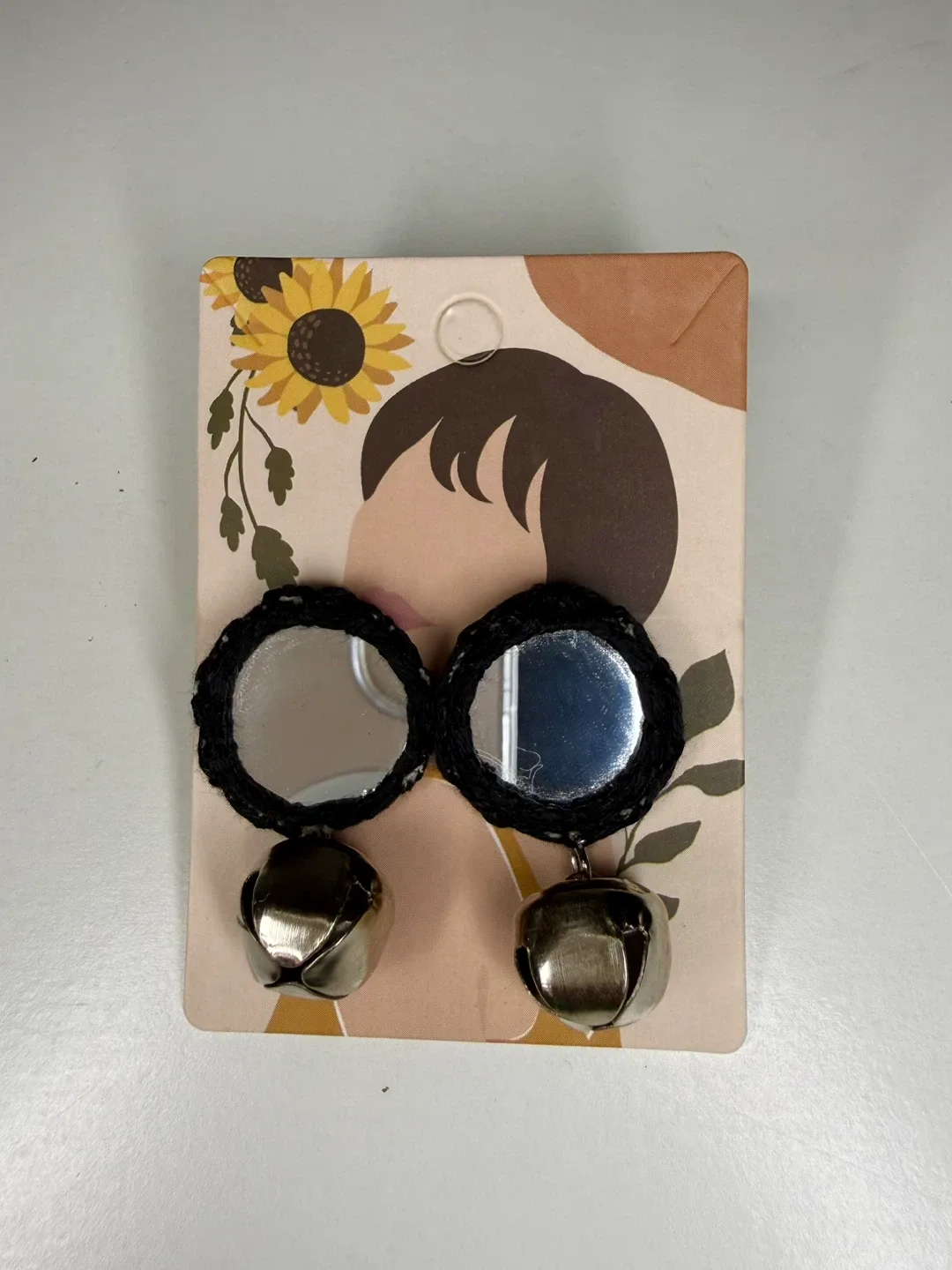 Handmade Mirror & Bell Earrings