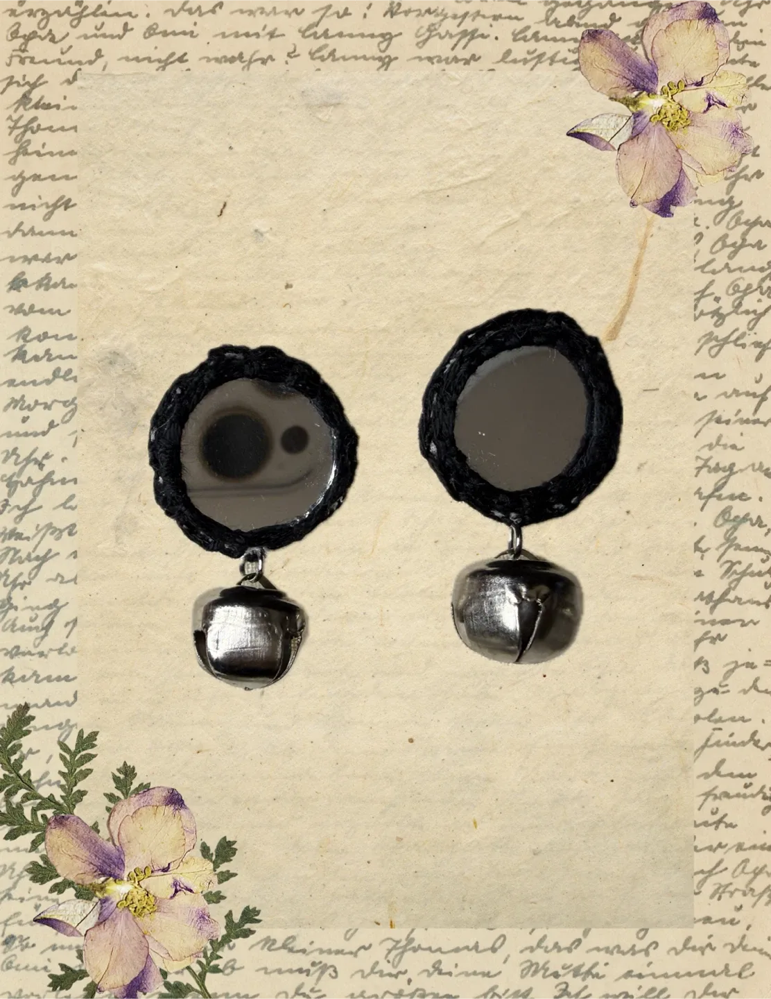 Handmade Mirror & Bell Earrings image indicator(2)