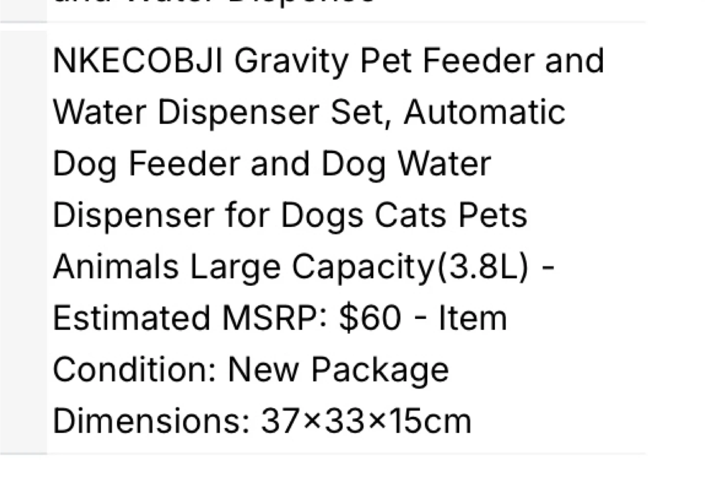 New NKECOBJI Gravity Pet Feeder & Water Dispenser - photo 3