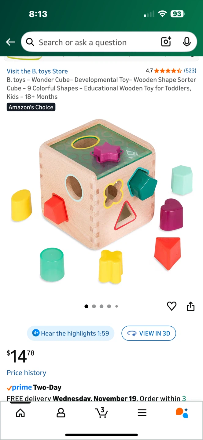 B. toys Wonder Cube - Shape Sorter Cube - NEW - photo 4