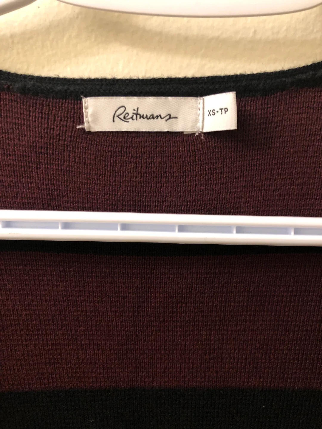 Women’s Reitmans XS Cardigan - Burgundy & Black Stripes image indicator(3)