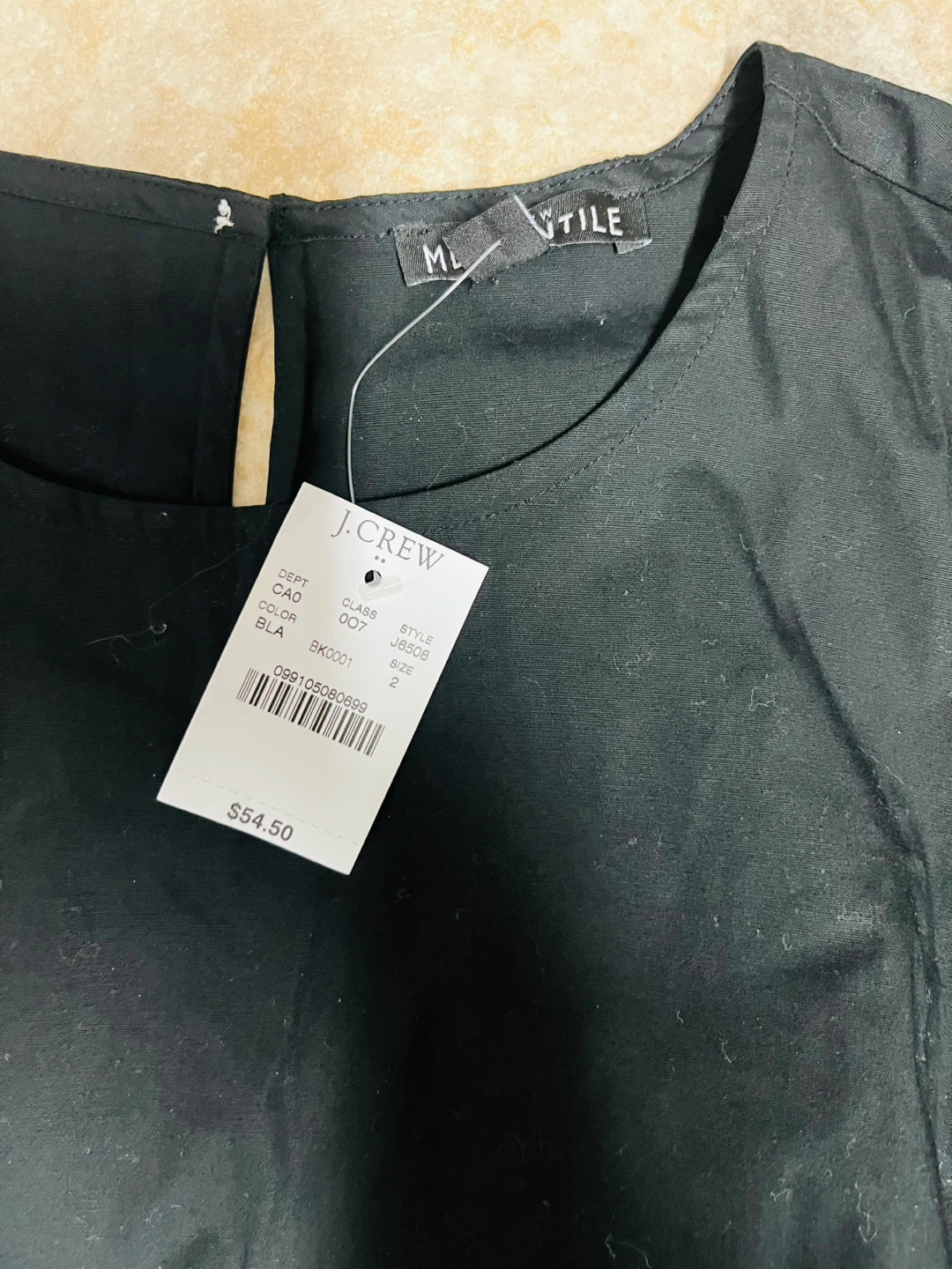 J.Crew Black Ruffle Sleeve Top - Size S - photo 4