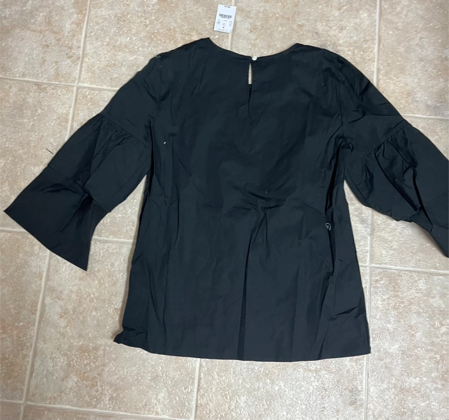 J.Crew Black Ruffle Sleeve Top - Size S - photo 2