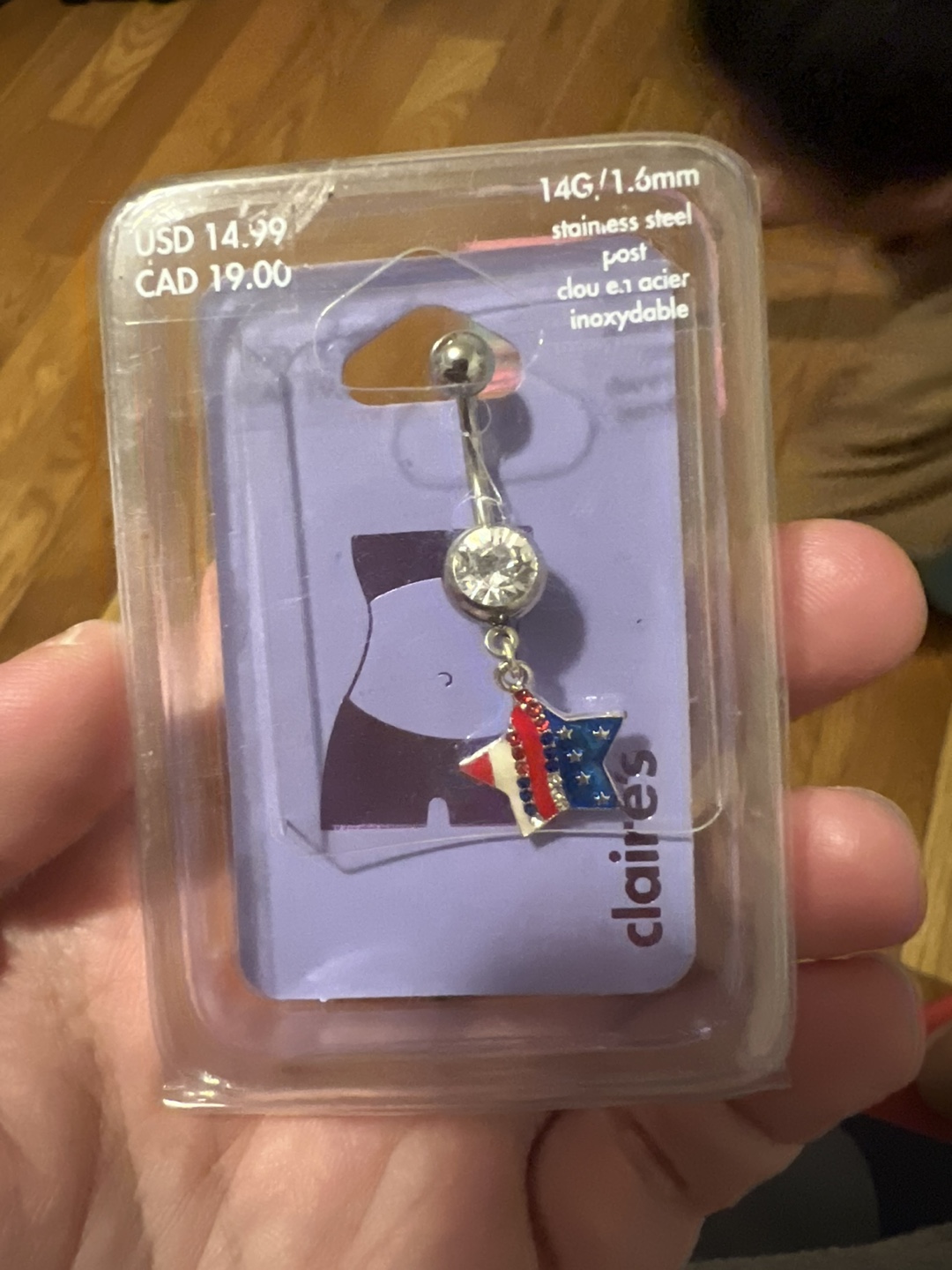 New Claire's Belly Ring - Stainless Steel