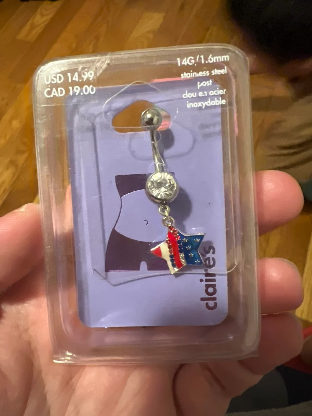 New Claire's Belly Ring - Stainless Steel