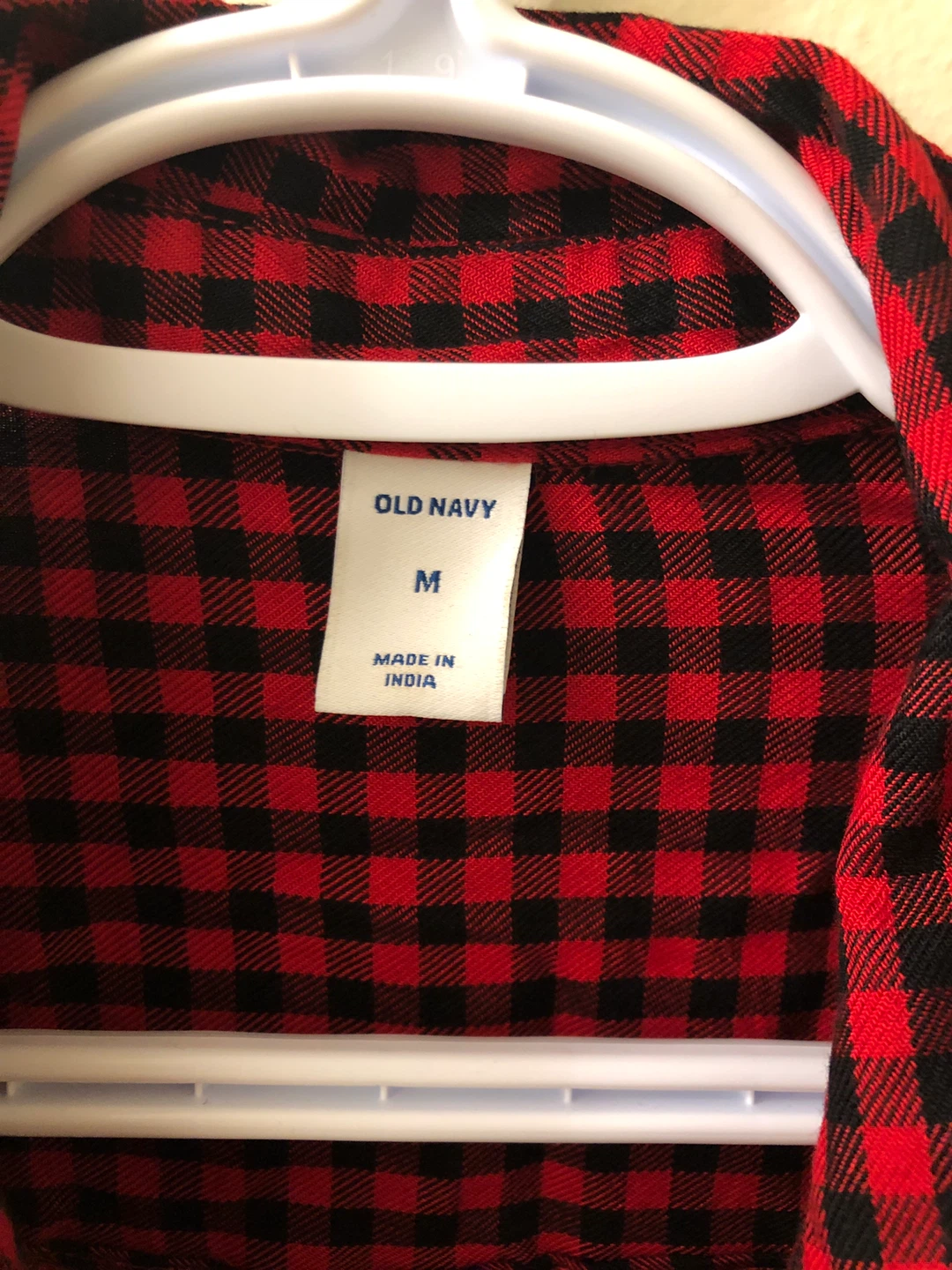 Women’s Old Navy Red & Black Checkered Shirt - Size M - photo 3