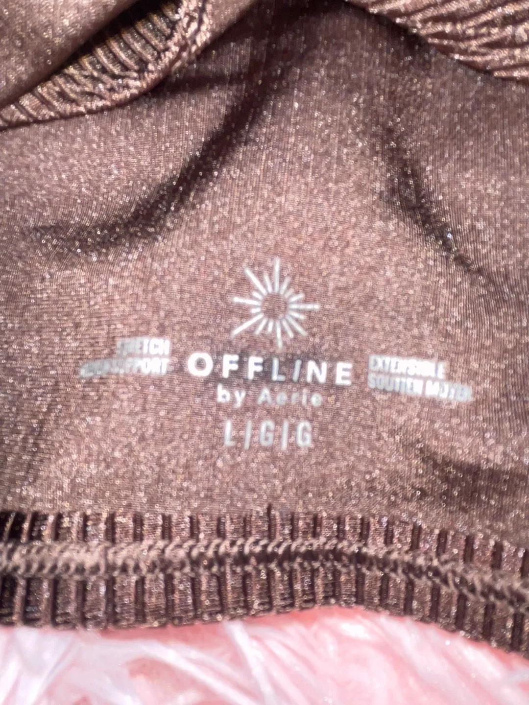 Aerie OFFLINE Brown Ribbed Tank Top - L image indicator(3)