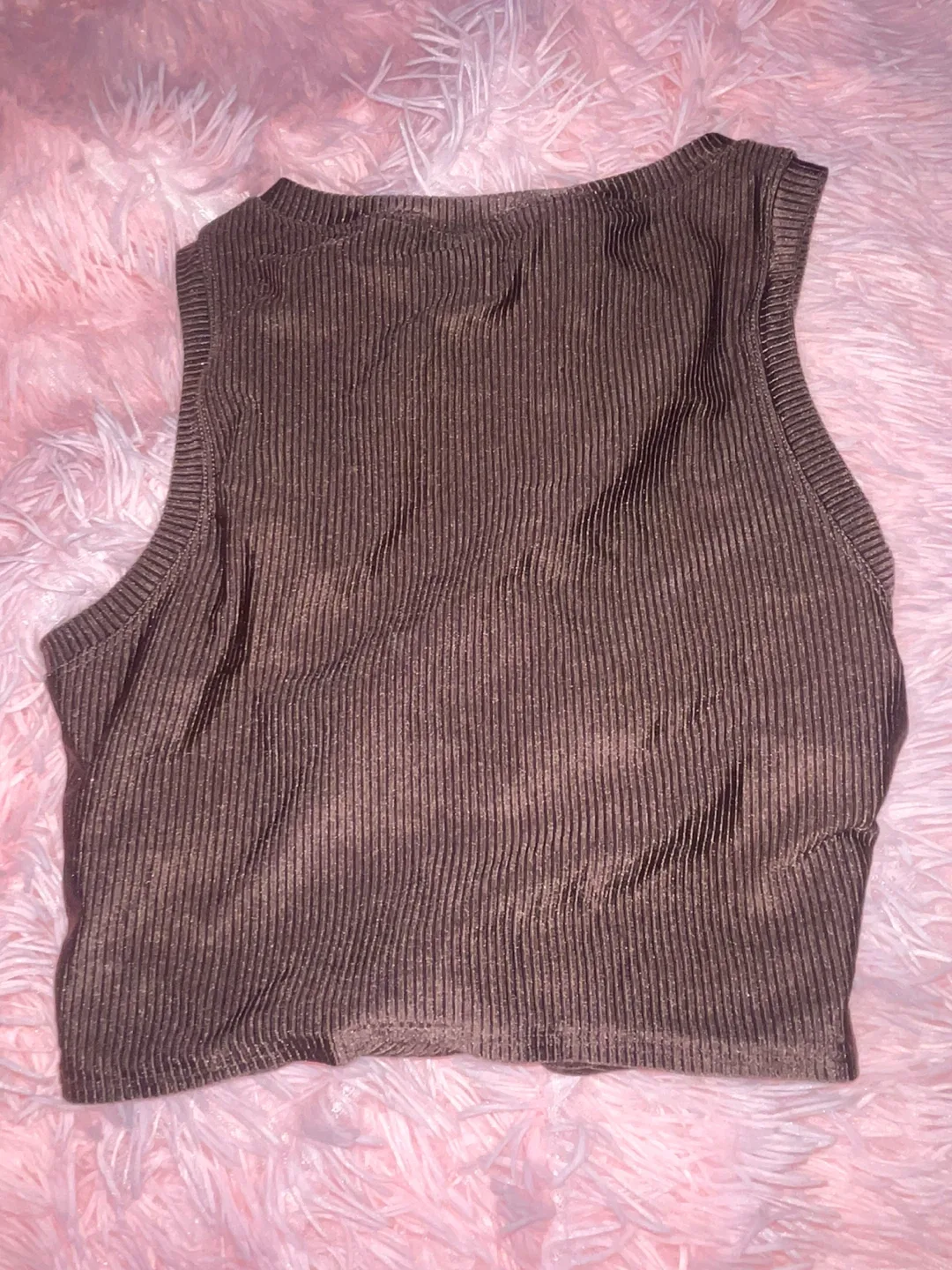 Aerie OFFLINE Brown Ribbed Tank Top - L image indicator(2)
