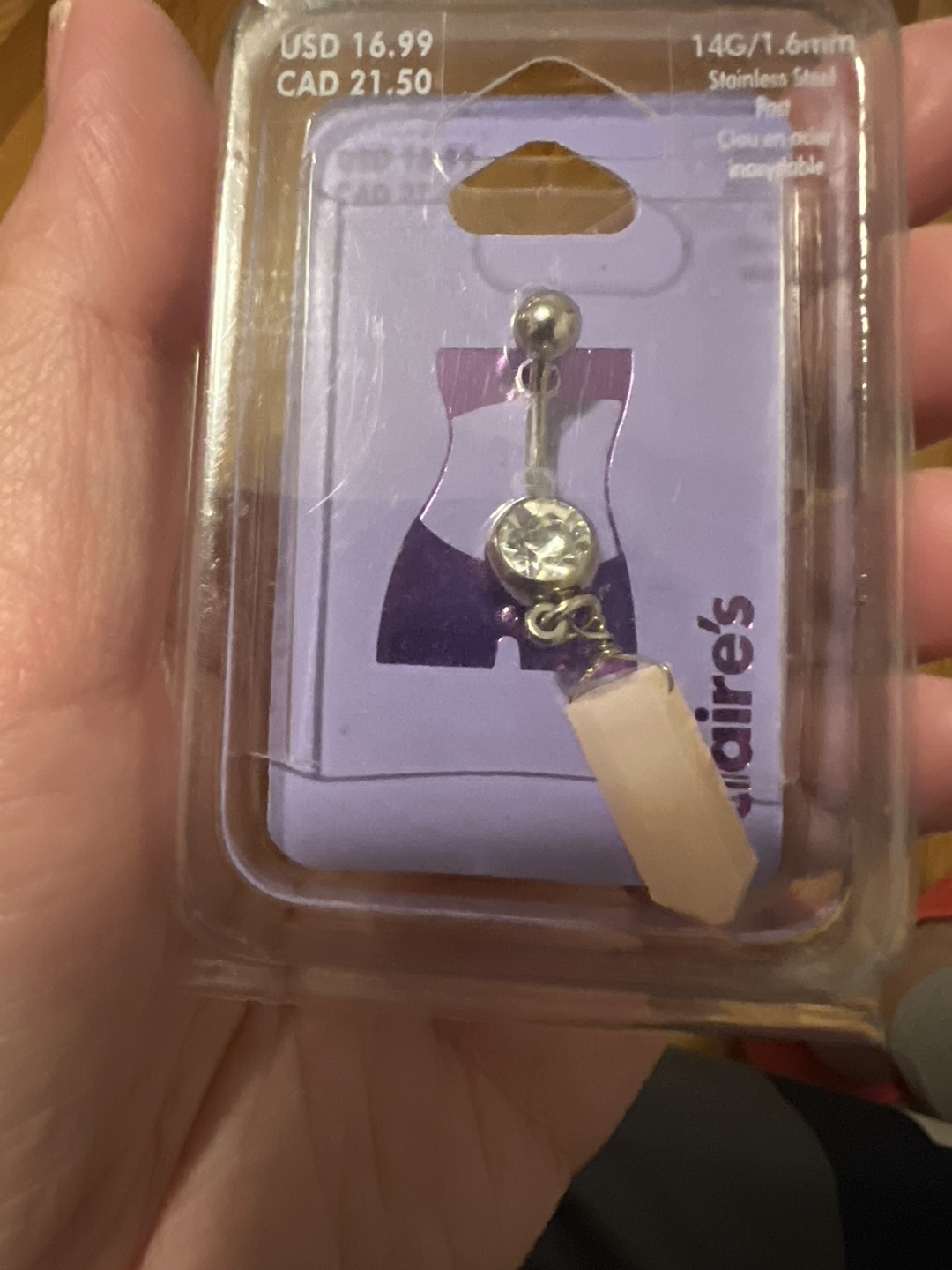 Claire's Belly Ring - Stainless Steel, New