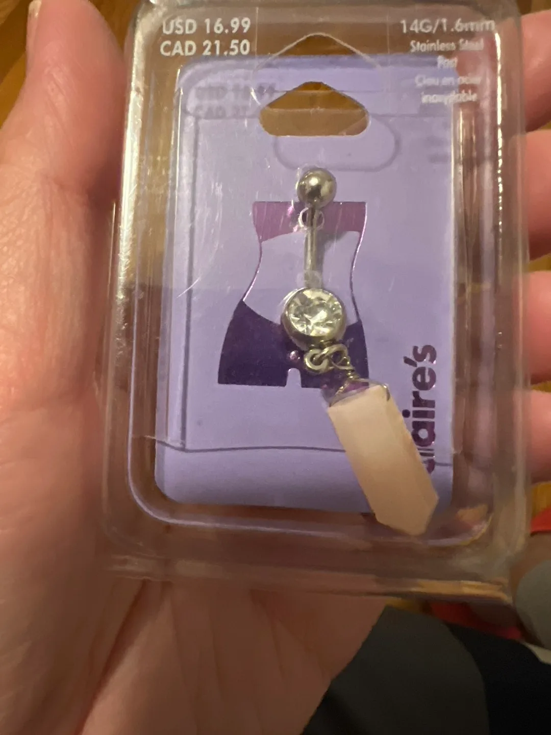 Claire's Belly Ring - Stainless Steel, New