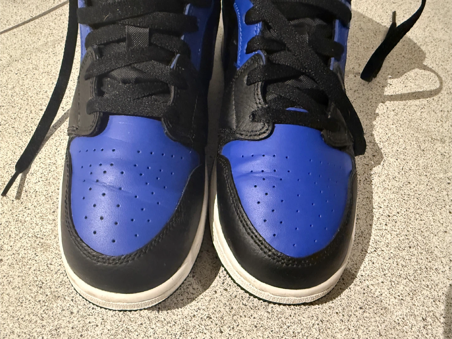 Nike Air Jordan 1 Mid Hyper Royal Black, Youth Size 6 - photo 2