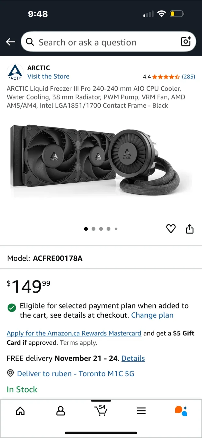 ARCTIC Liquid Freezer III Pro 240 CPU Cooler - New