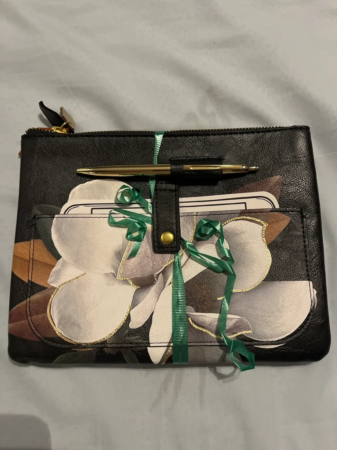 Magnolia Flower Clutch with Pen—new