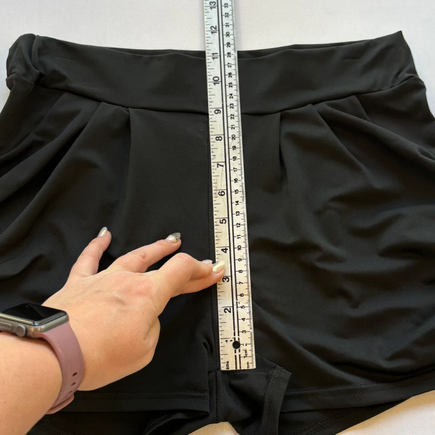 Baonmy Black Ruched Pleated Harem Palazzo Shorts Womens Size L image indicator(8)