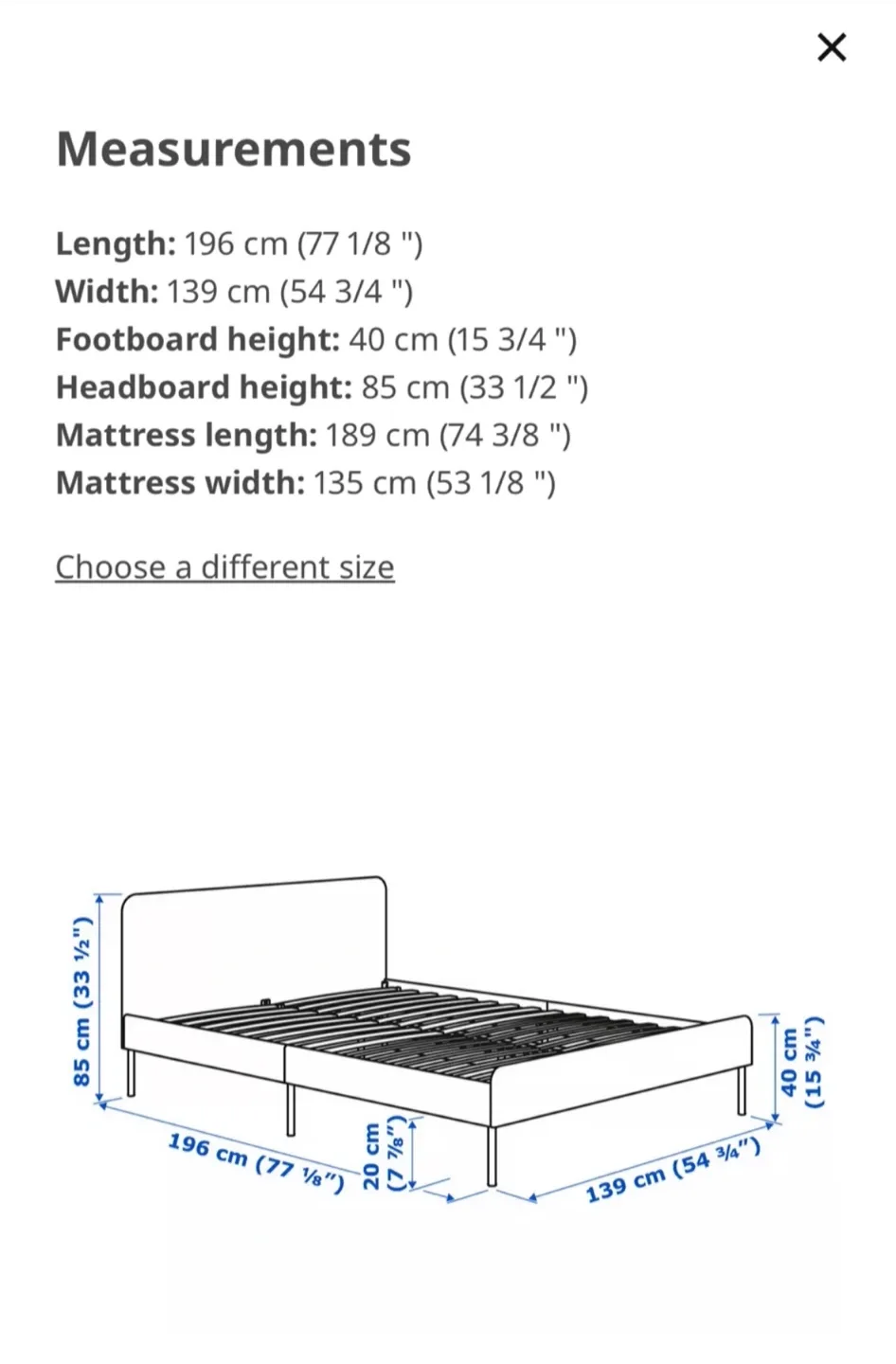 Moving sale! Blue Upholstered Bed Frame - Double Bed image indicator(2)