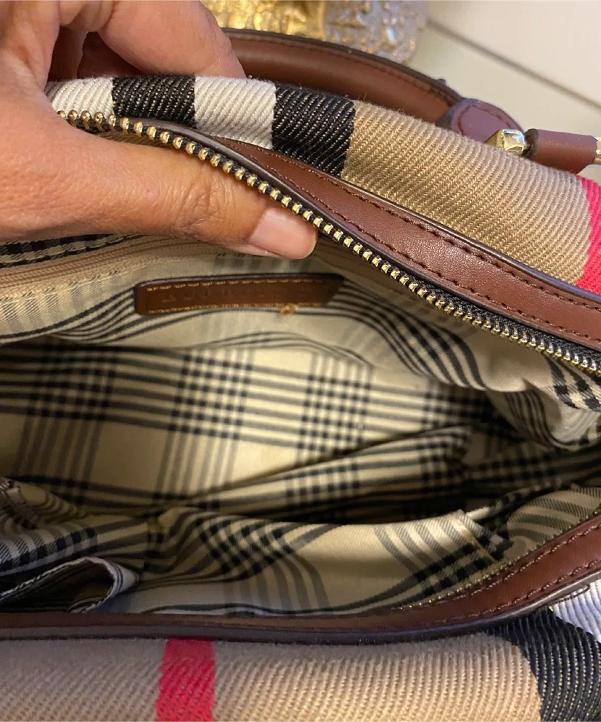 Burberry Plaid Handbag image indicator(3)