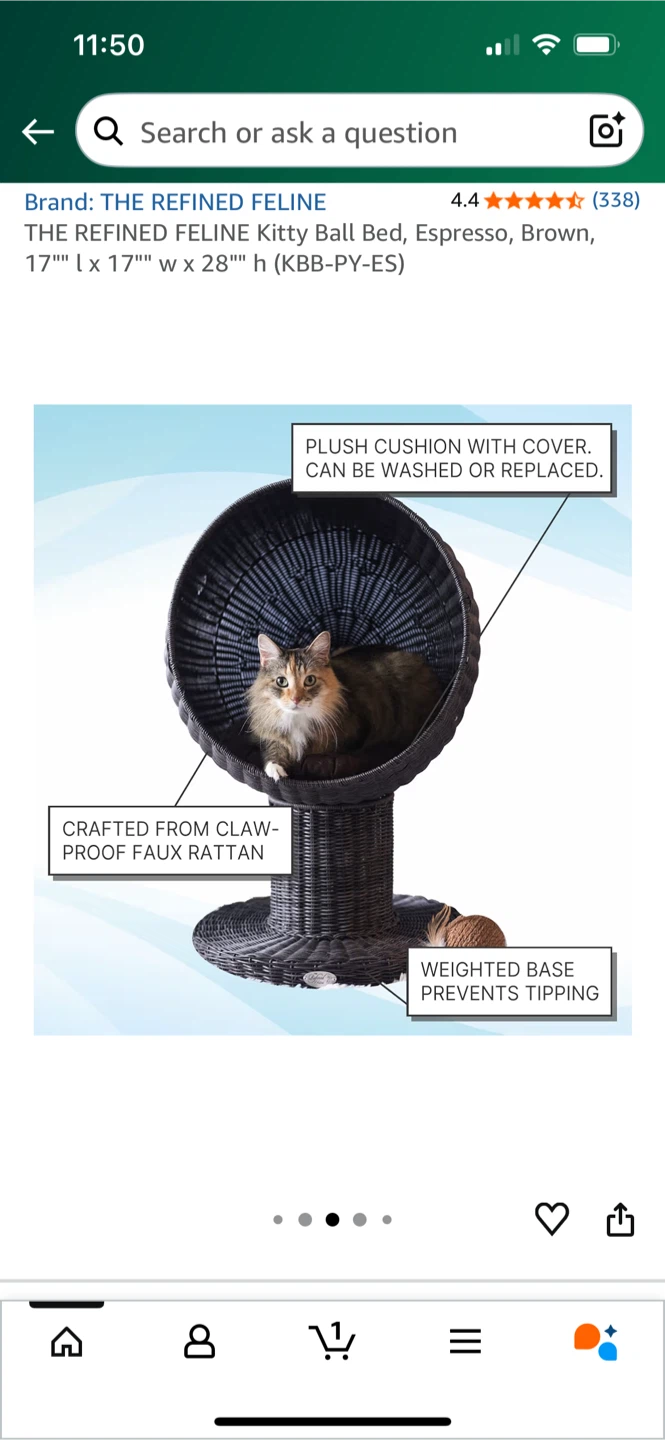 The Refined Feline Kitty Ball Bed - photo 4