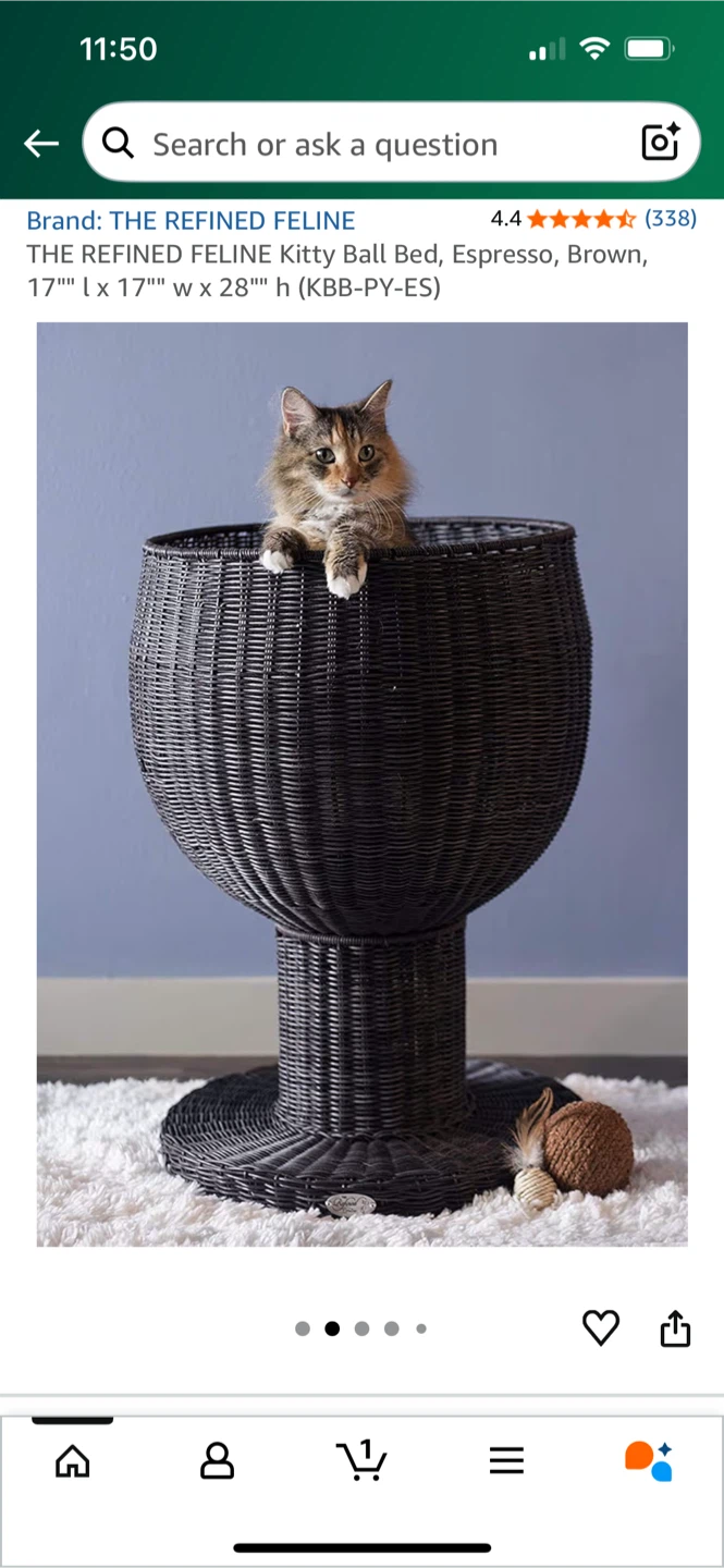 The Refined Feline Kitty Ball Bed - photo 3