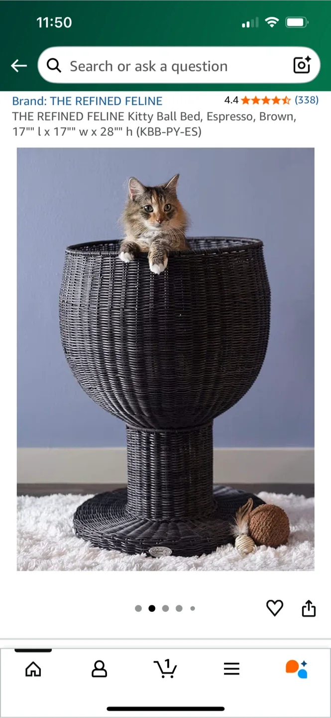 The Refined Feline Kitty Ball Bed image indicator(3)