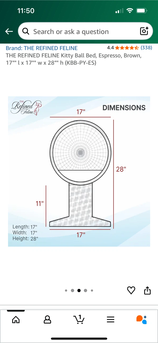 The Refined Feline Kitty Ball Bed - photo 5