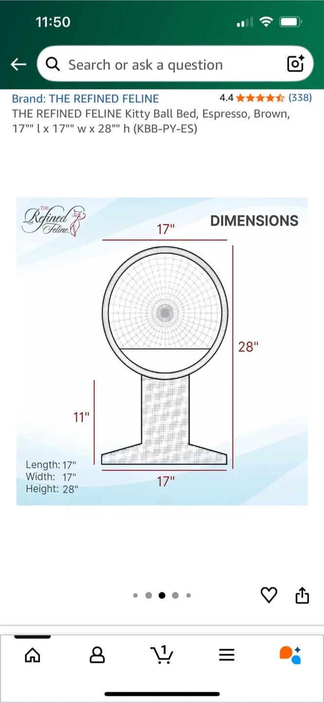 The Refined Feline Kitty Ball Bed image indicator(5)