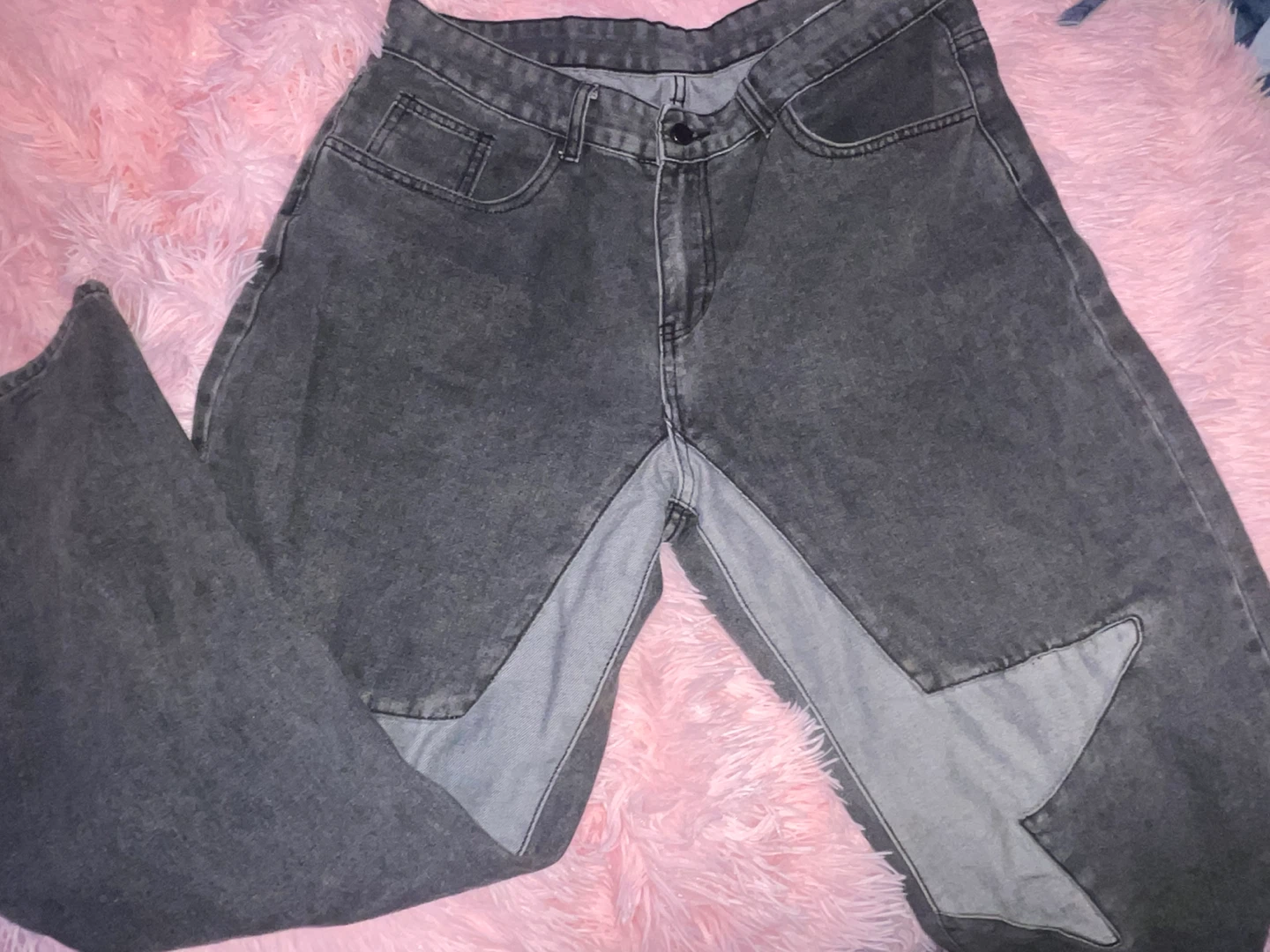 Grey Jeans with Star Design