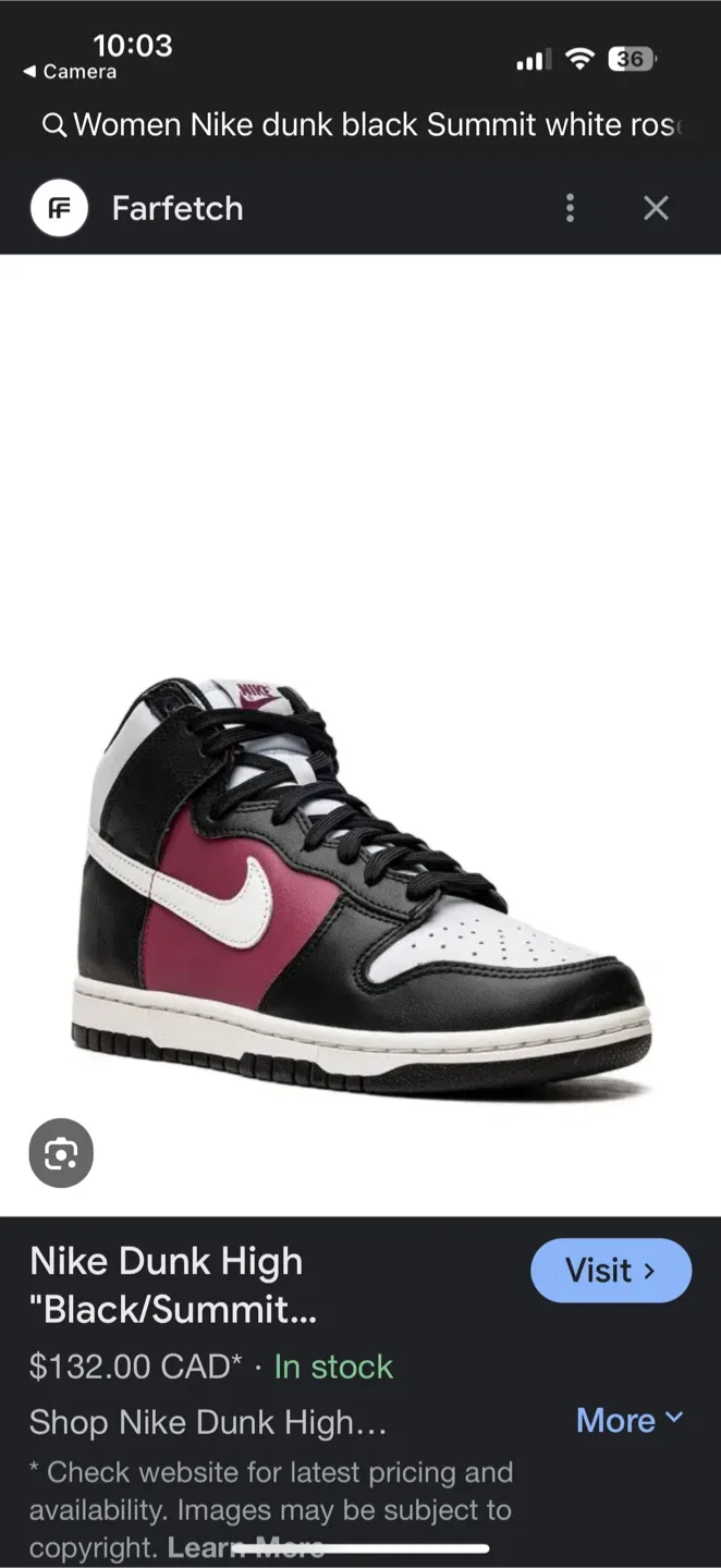 W Nike Dunk High Black/Summit White-Rosewood - US 8- used image indicator(7)