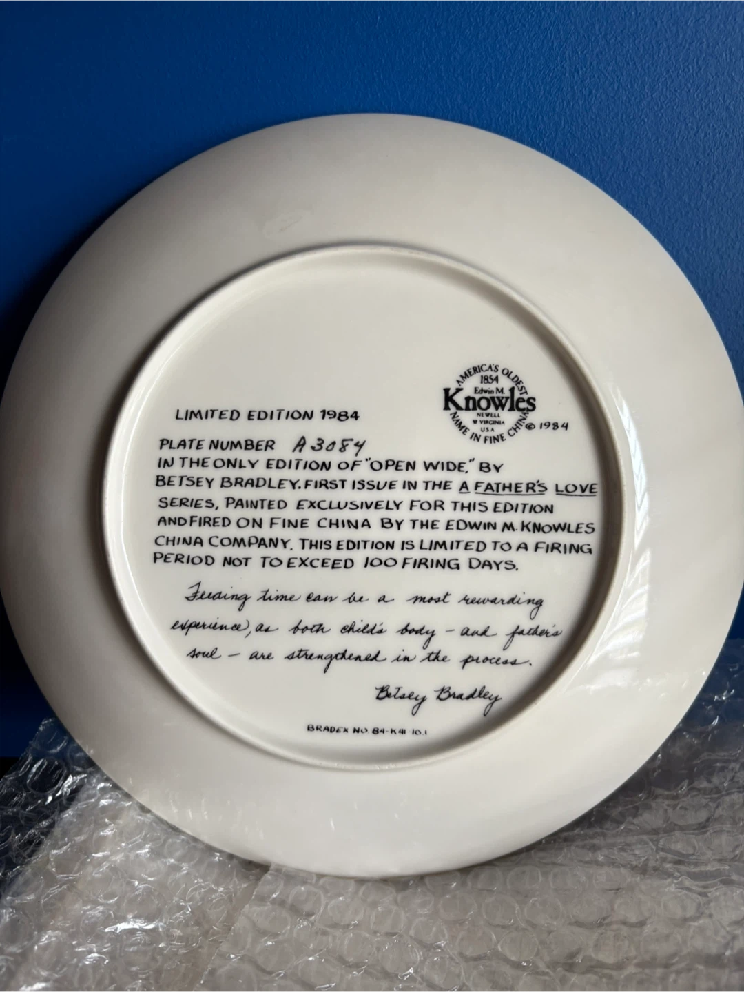 Knowles 'Open Wide' Collector Plate - photo 2