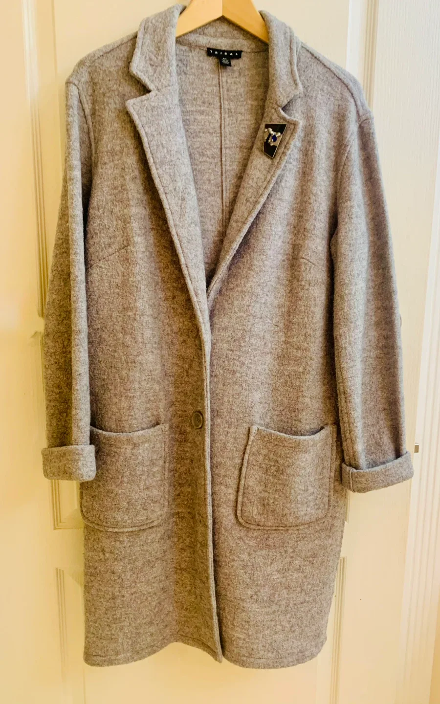 Tribal Grey Wool Blend Coat Size P/S image indicator(2)