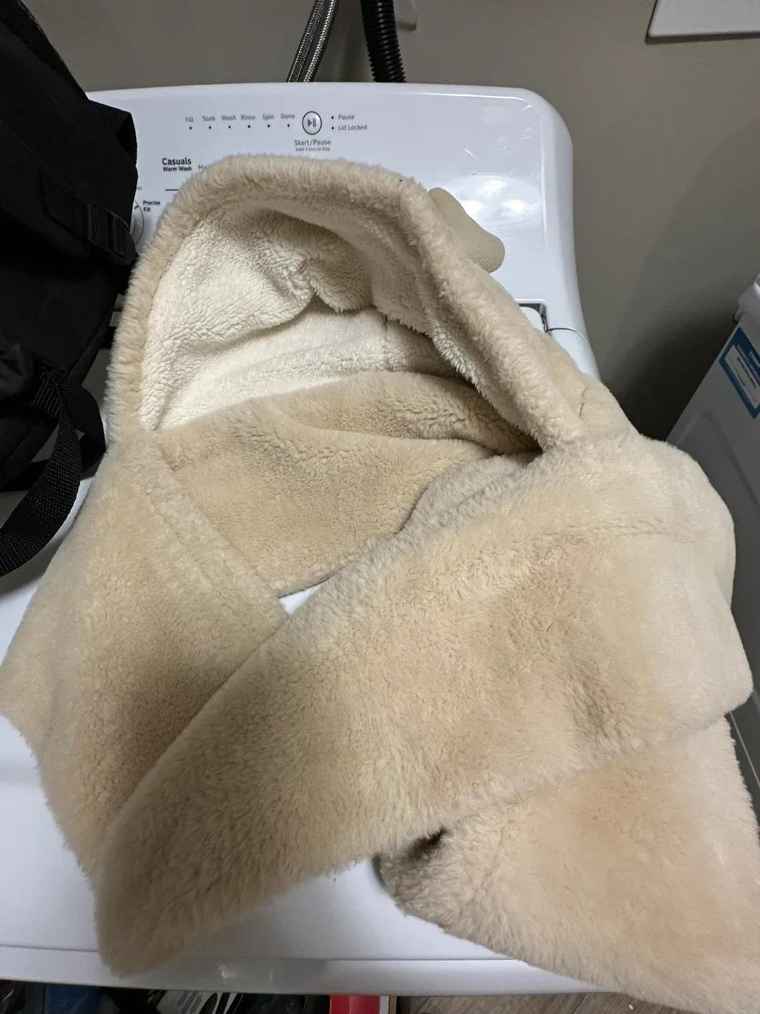 Beige Faux Fur Hooded Scarf thumbnail