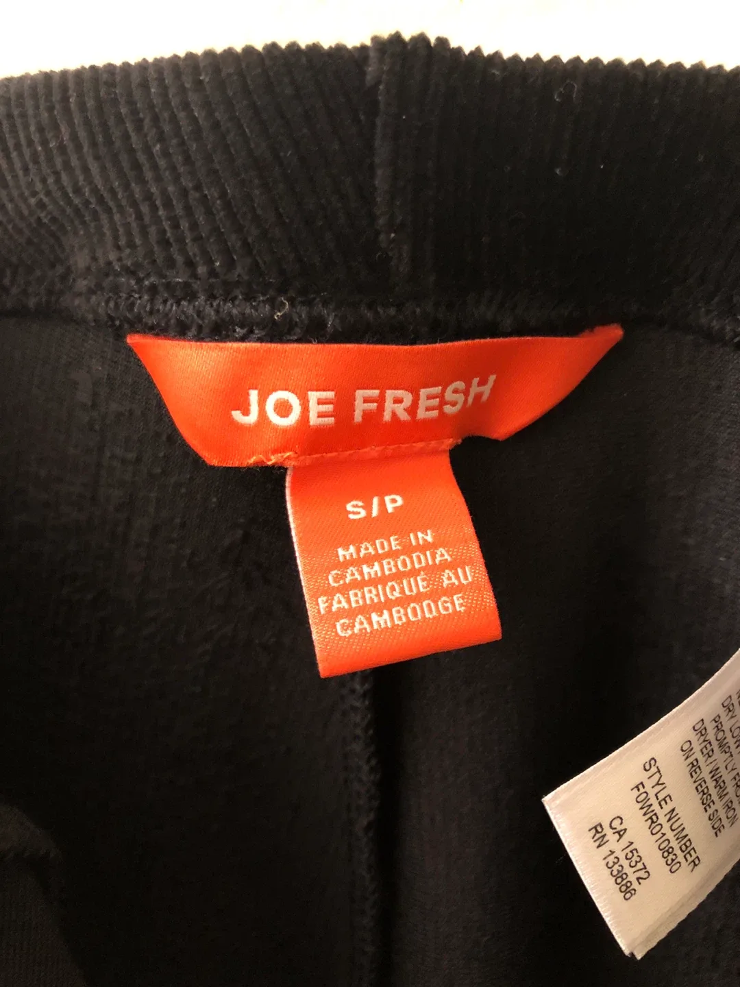 Women’s Joe Fresh Black Corduroy Leggings - Size S image indicator(2)