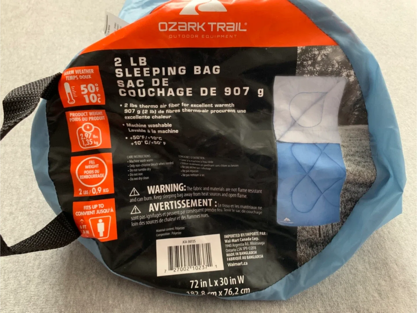 Ozark Trail 2 LB Sleeping Bag BAG - Blue image indicator(2)