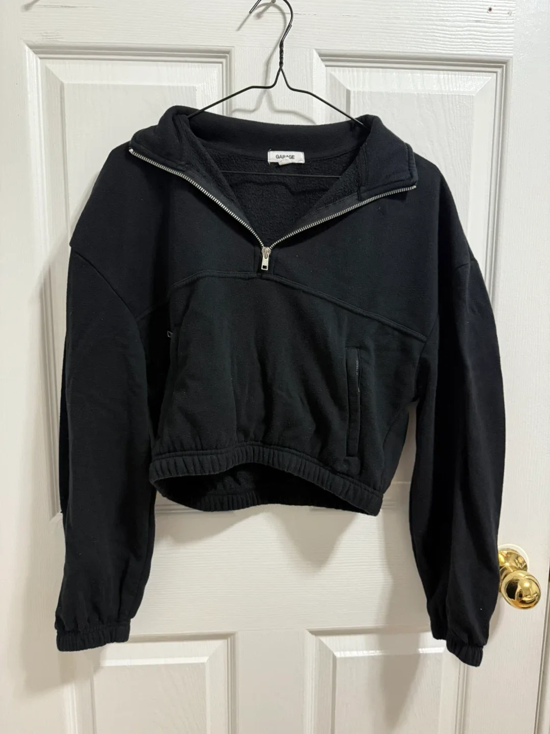 Garage Cropped Half-Zip Sweater