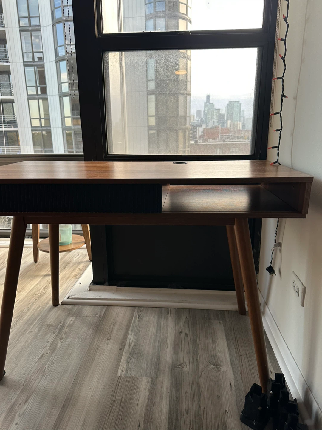 Wood Desk with Drawer - photo 2