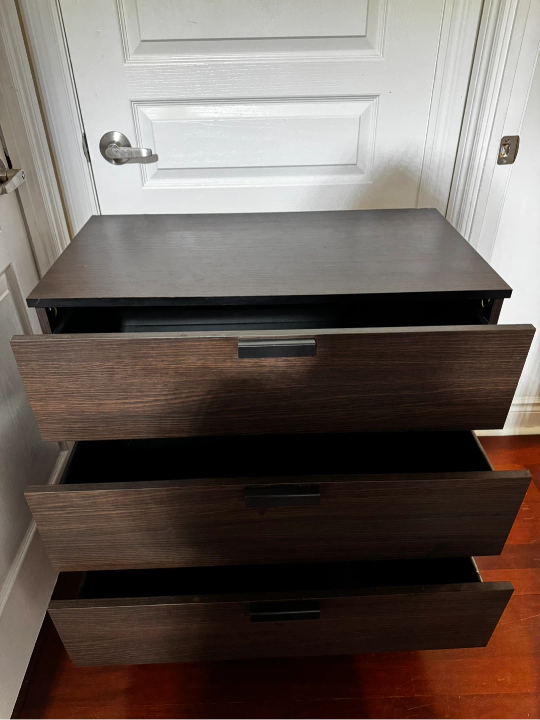 Brown Wood 3-Drawer Dresser - photo 2