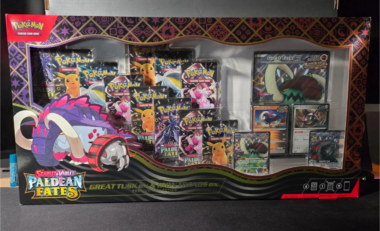 Pokemon Paldean Fates Great Tusk ex & Iron Threads ex Collection - photo 2