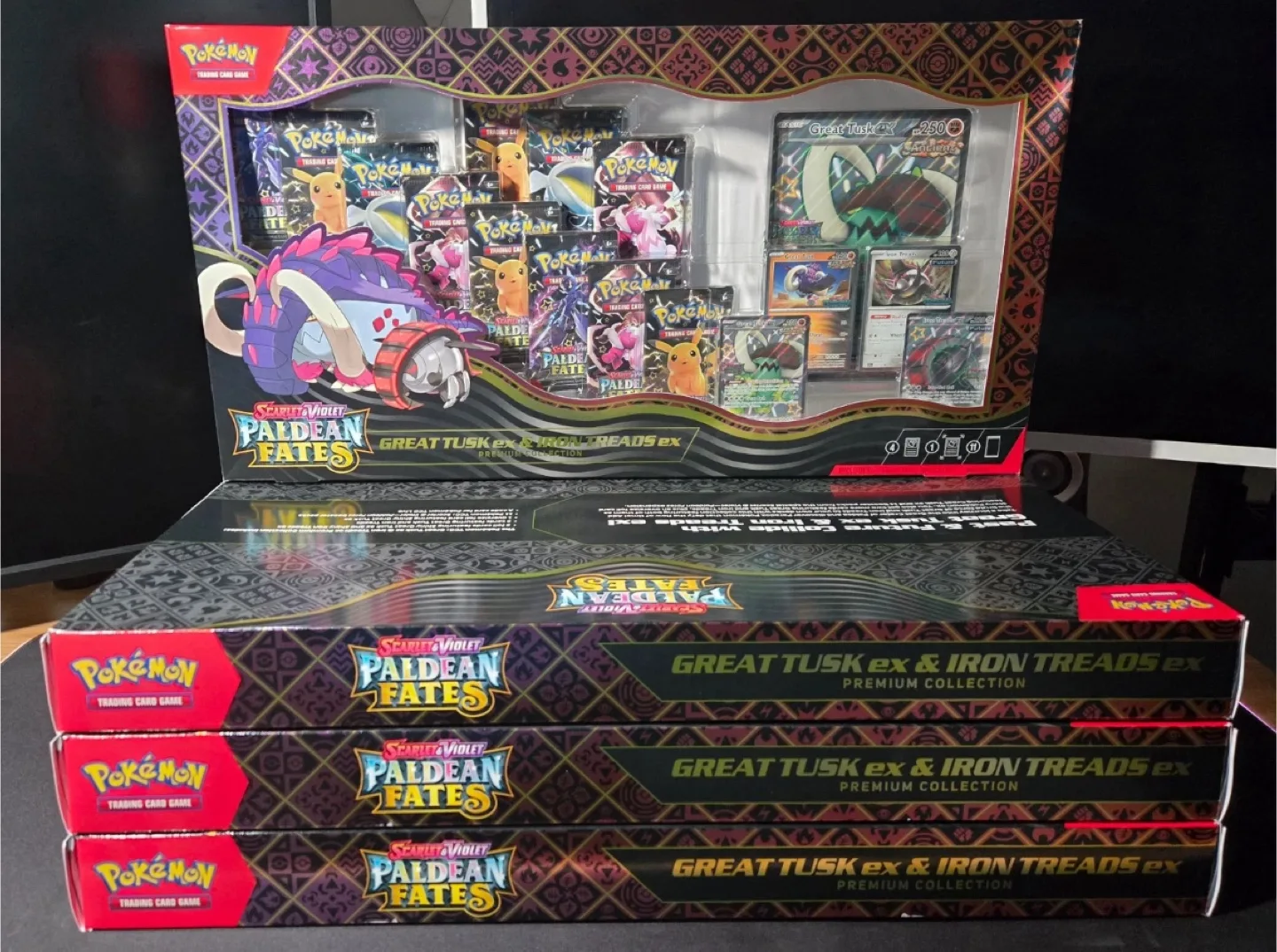 Pokemon Paldean Fates Great Tusk ex & Iron Threads ex Collection