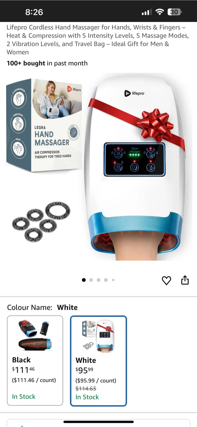 Lifepro cordlress hand massager - photo 2