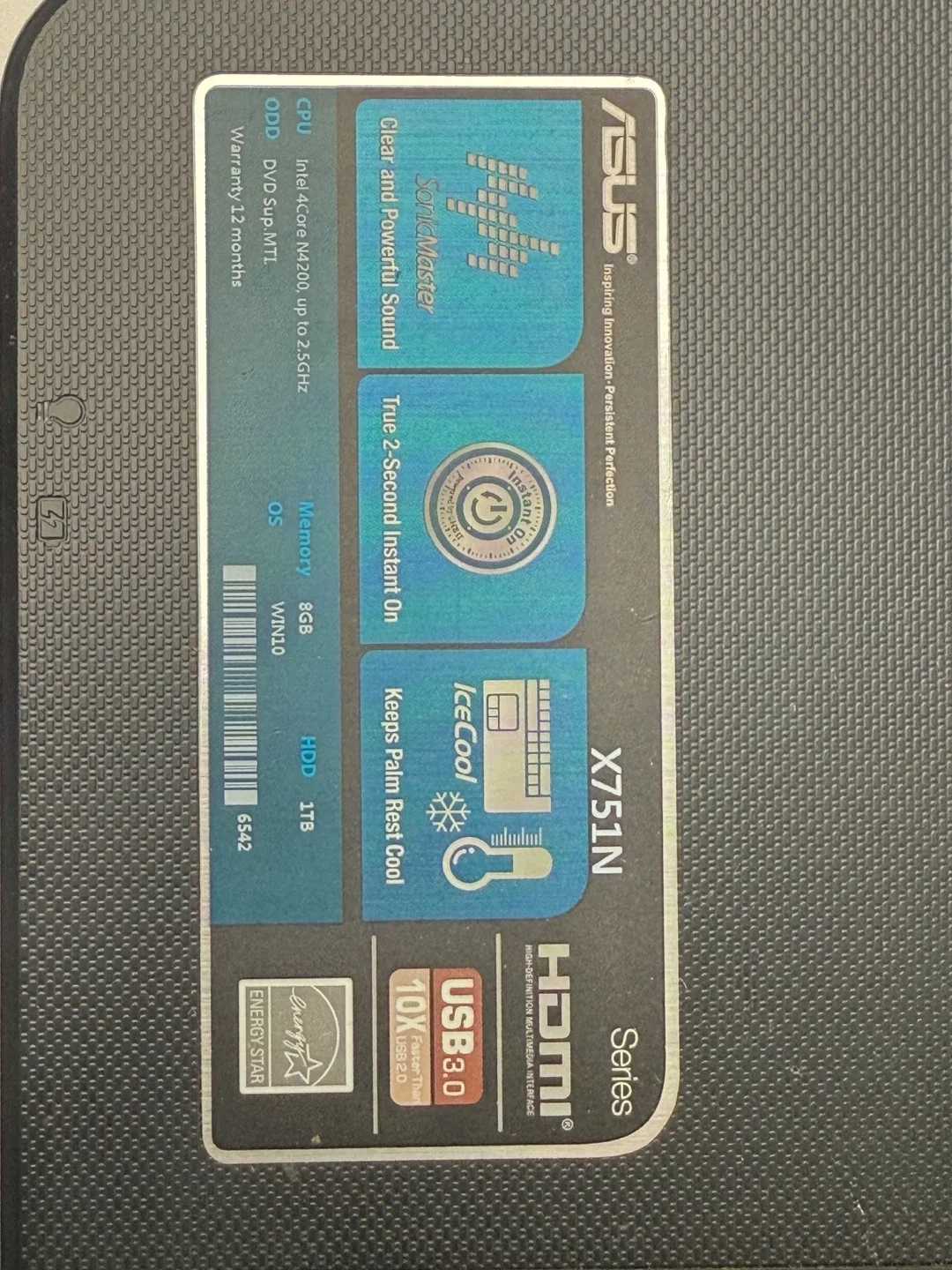 ASUS X751N Laptop - 1TB HDD, 8GB RAM image indicator(3)