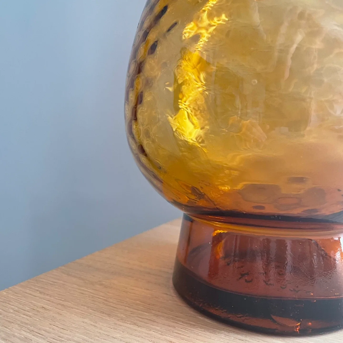 Vintage LARGE Amber Glass Jar with Lid image indicator(3)